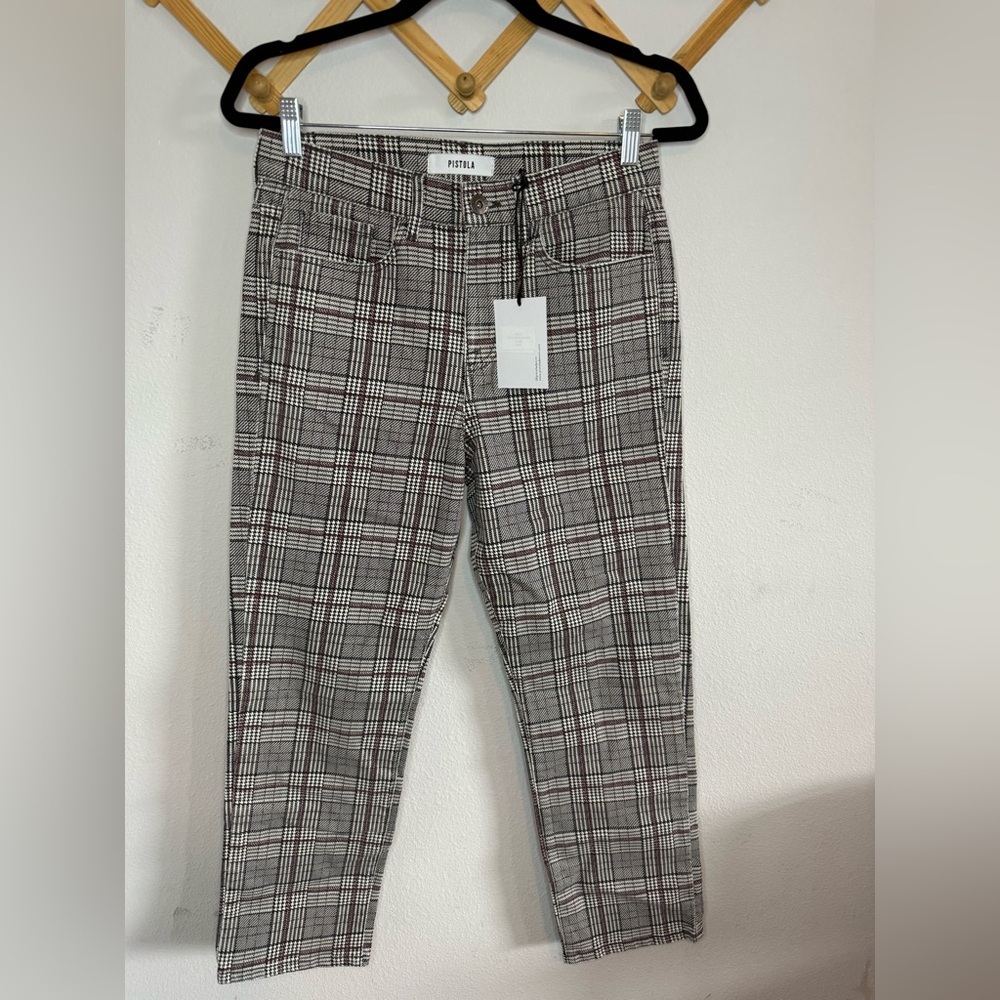 Pistola Women’s Plaid Dress Pants - Black and White